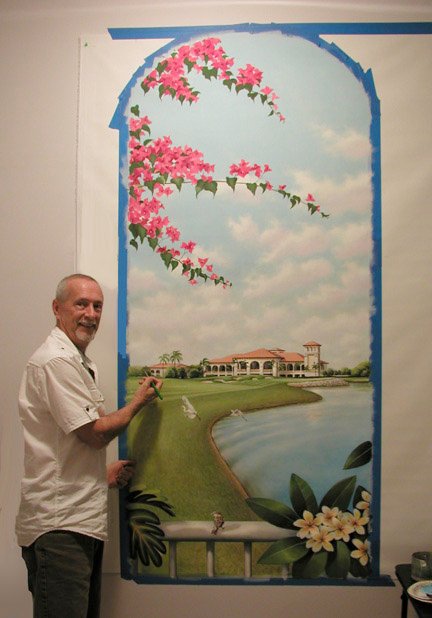 GLENN PAINTING AT HOME